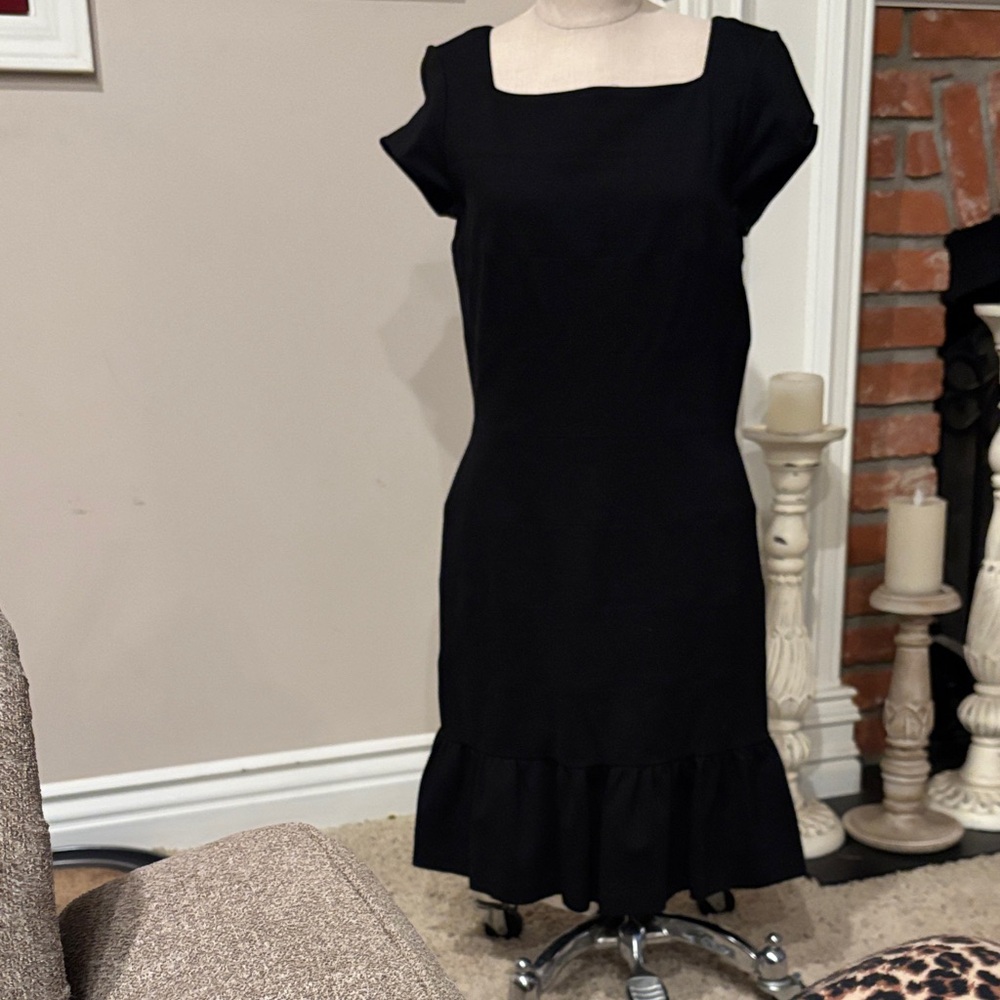 White House Black Market Classic Black Midi Dress